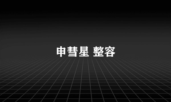 申彗星 整容