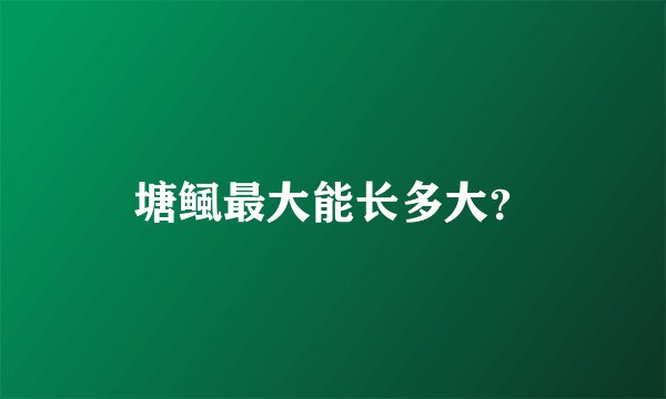 塘鲺最大能长多大？