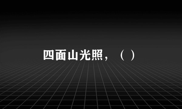 四面山光照，（）