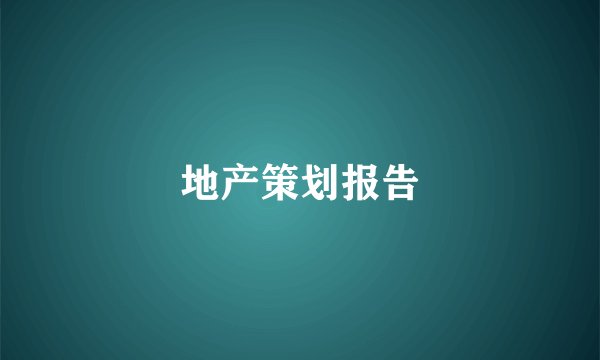 地产策划报告