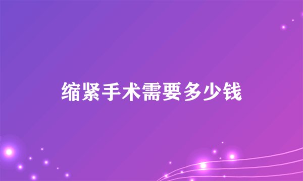 缩紧手术需要多少钱