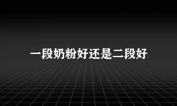 一段奶粉好还是二段好