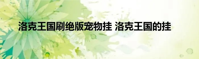 洛克王国刷绝版宠物挂 洛克王国的挂