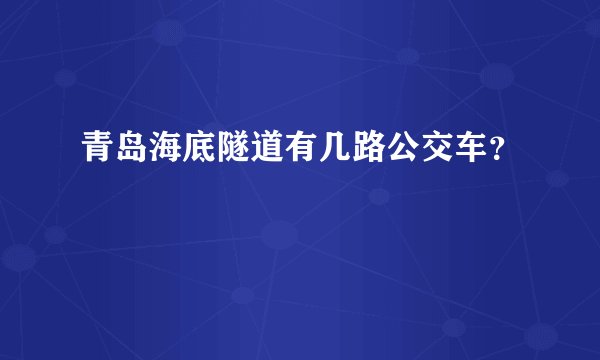青岛海底隧道有几路公交车？