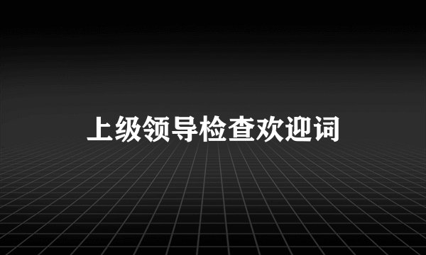 上级领导检查欢迎词