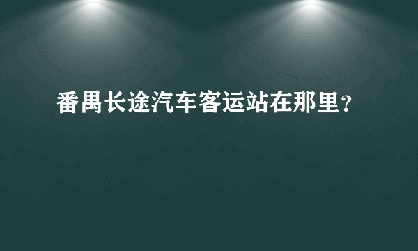 番禺长途汽车客运站在那里？