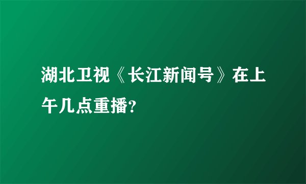 湖北卫视《长江新闻号》在上午几点重播？