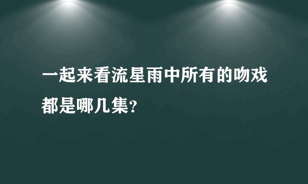 一起来看流星雨中所有的吻戏都是哪几集？