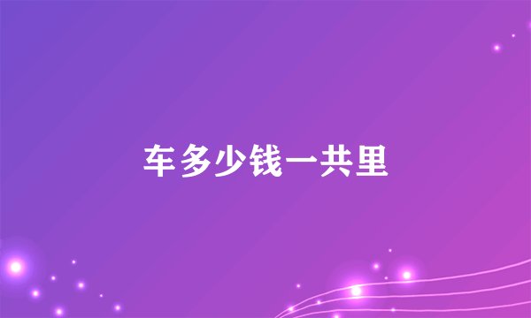 车多少钱一共里