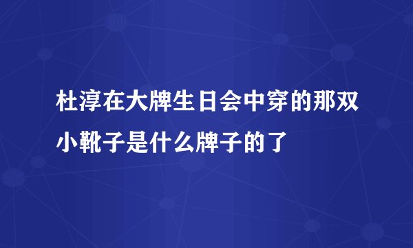 杜淳在大牌生日会中穿的那双小靴子是什么牌子的了