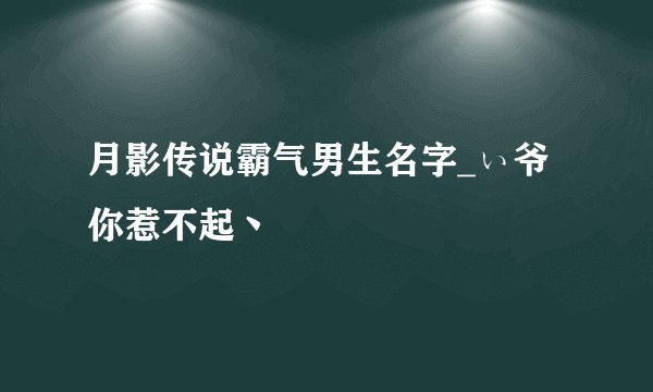 月影传说霸气男生名字_ぃ爷你惹不起丶