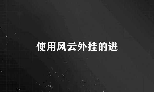 使用风云外挂的进