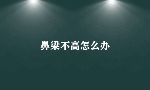 鼻梁不高怎么办