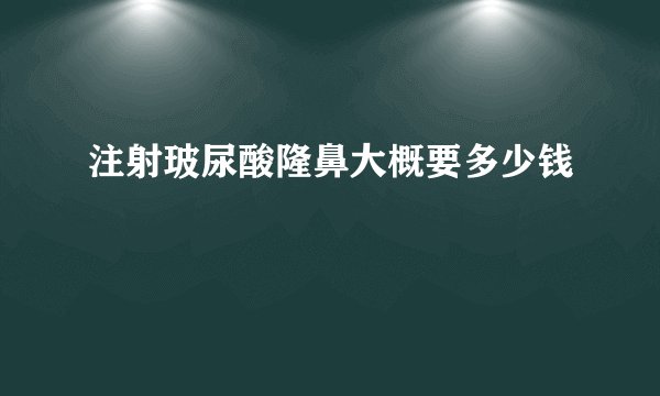注射玻尿酸隆鼻大概要多少钱