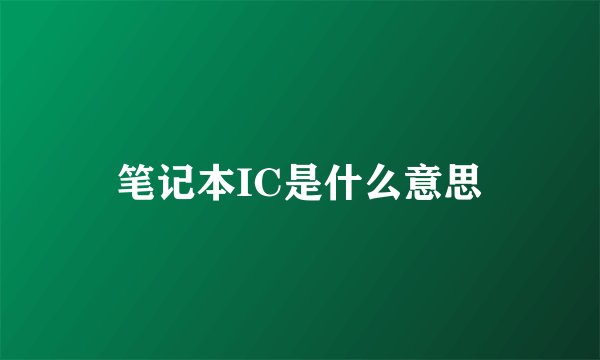 笔记本IC是什么意思