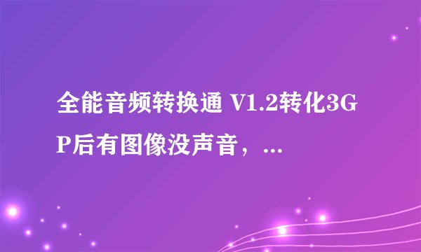 全能音频转换通 V1.2转化3GP后有图像没声音，是怎么回事？怎么解决？