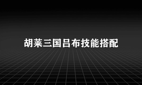 胡莱三国吕布技能搭配