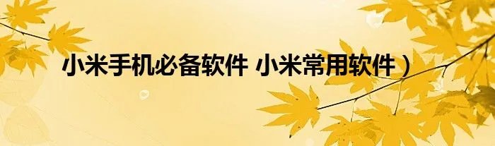 小米手机必备软件 小米常用软件）