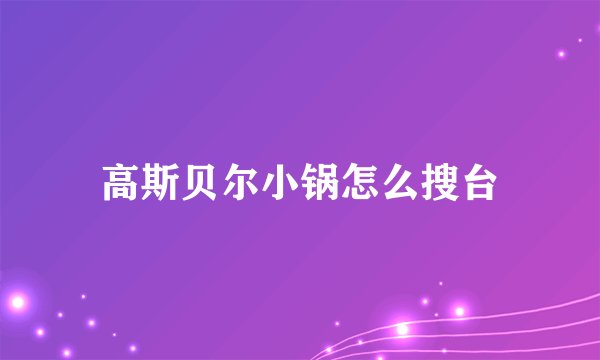 高斯贝尔小锅怎么搜台