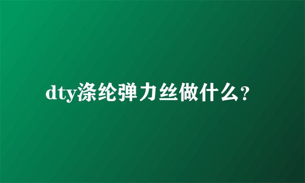 dty涤纶弹力丝做什么？