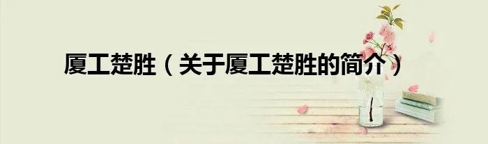 厦工楚胜（关于厦工楚胜的简介）