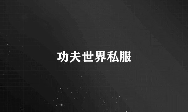功夫世界私服