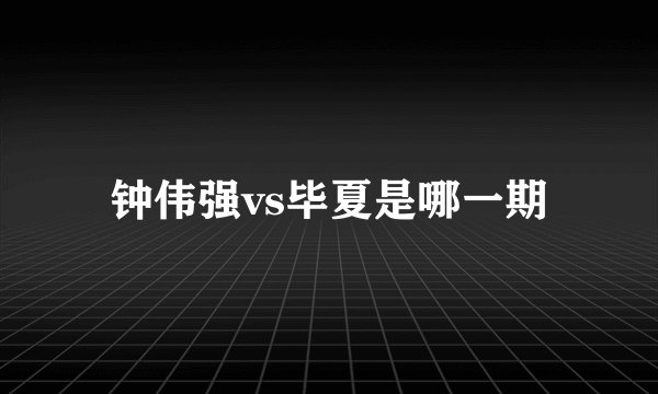 钟伟强vs毕夏是哪一期