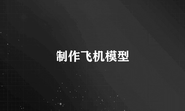 制作飞机模型