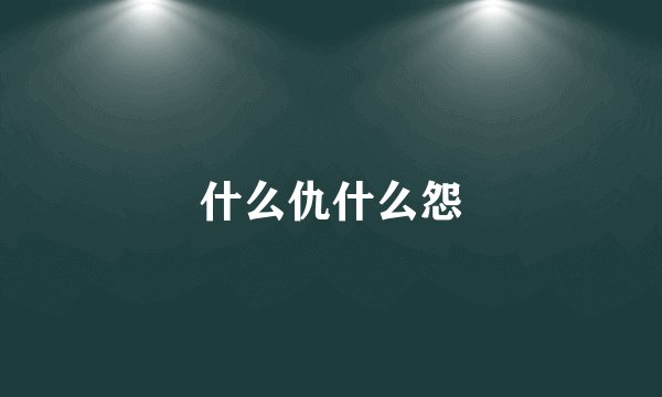 什么仇什么怨