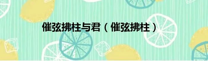 催弦拂柱与君（催弦拂柱）