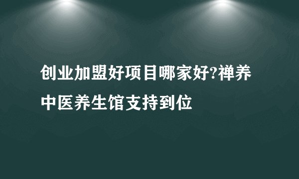 创业加盟好项目哪家好?禅养中医养生馆支持到位