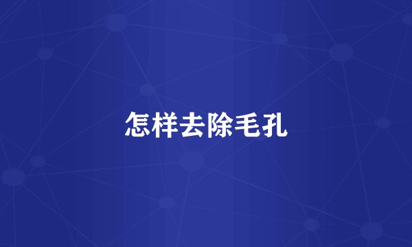 怎样去除毛孔