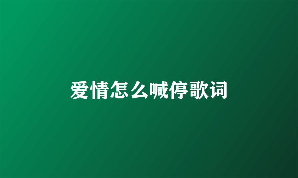 爱情怎么喊停歌词