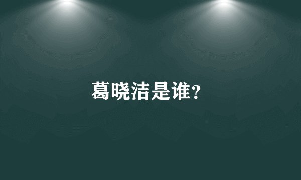 葛晓洁是谁？