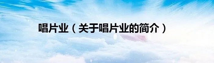 唱片业（关于唱片业的简介）