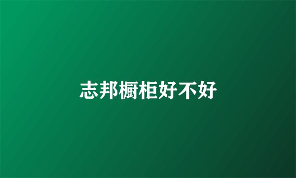 志邦橱柜好不好