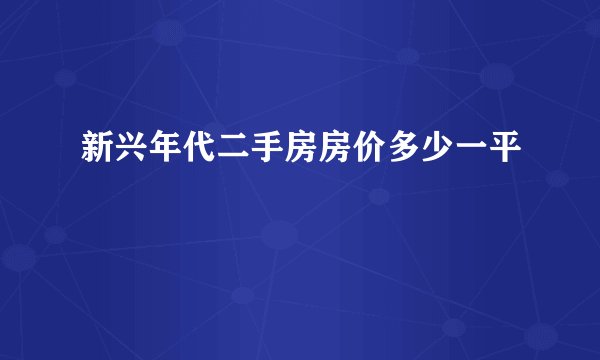 新兴年代二手房房价多少一平