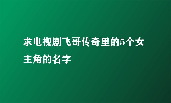 求电视剧飞哥传奇里的5个女主角的名字