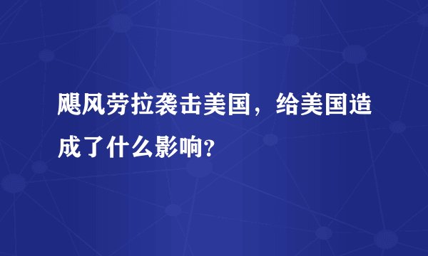 飓风劳拉袭击美国，给美国造成了什么影响？