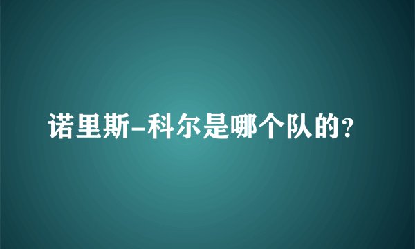 诺里斯-科尔是哪个队的？