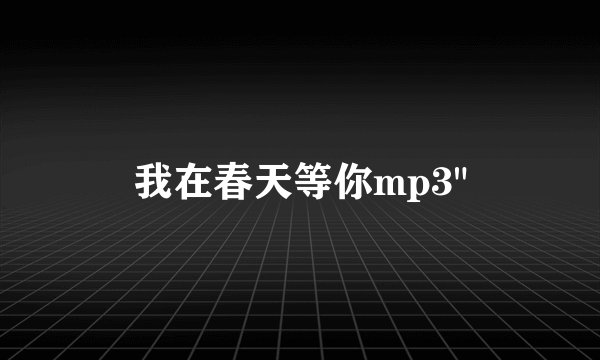 我在春天等你mp3