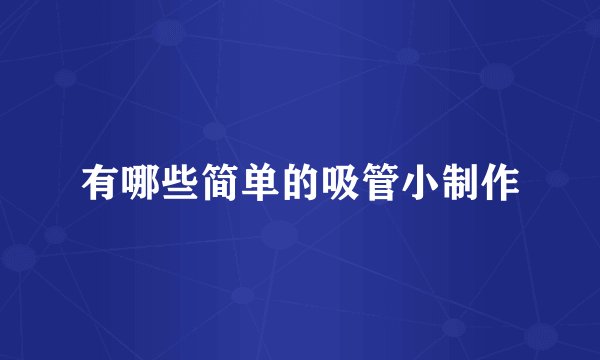 有哪些简单的吸管小制作