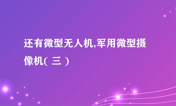 还有微型无人机,军用微型摄像机( 三 )