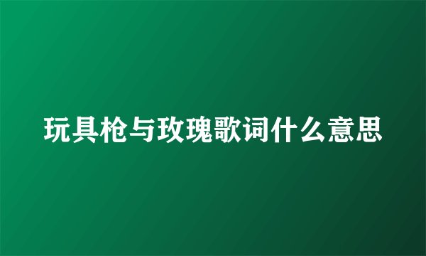 玩具枪与玫瑰歌词什么意思