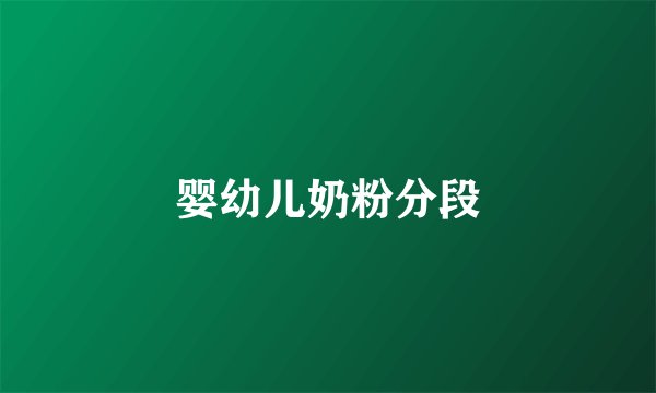 婴幼儿奶粉分段
