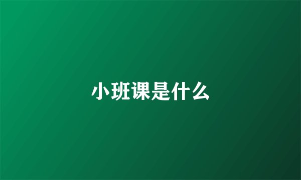 小班课是什么