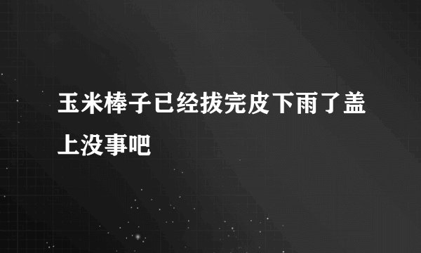 玉米棒子已经拔完皮下雨了盖上没事吧