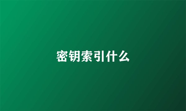 密钥索引什么