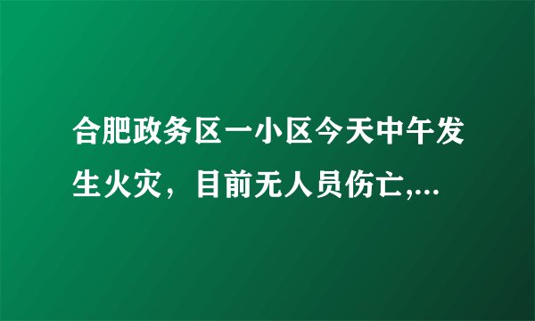 合肥政务区一小区今天中午发生火灾，目前无人员伤亡, 你怎么看？