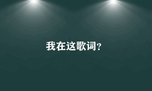 我在这歌词？